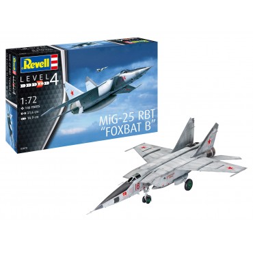 KIT PARA MONTAR REVELL AVIÃO MIG-25 RBT "FOXBAT B" 1/72 146 PEÇAS REV 03878